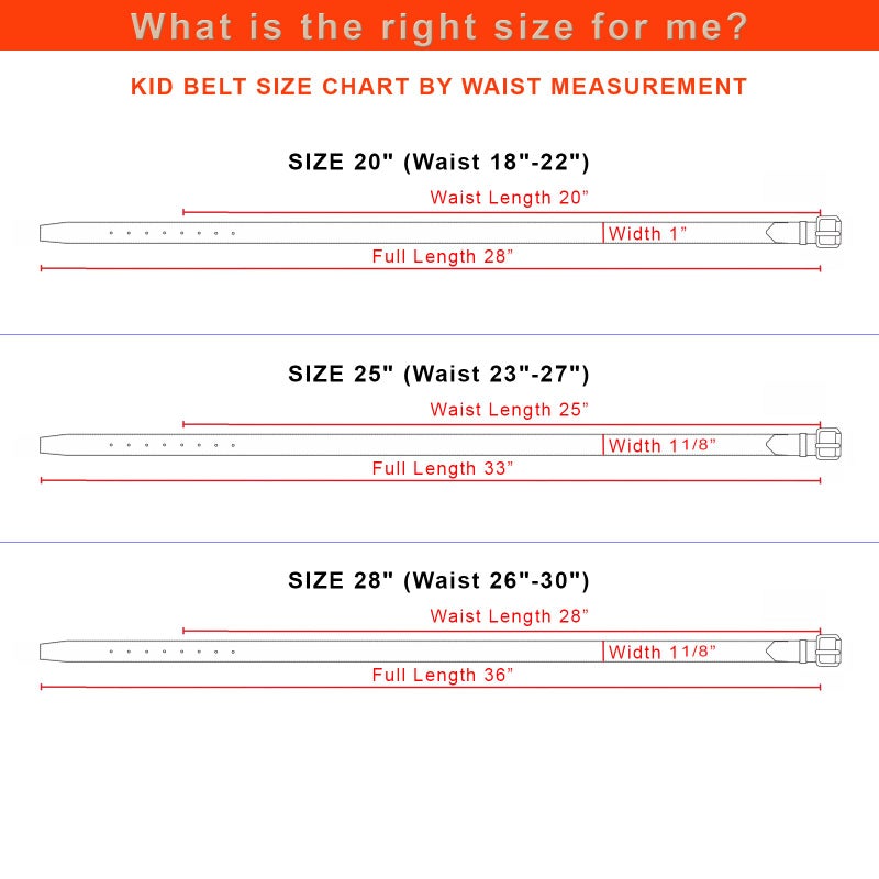 VANGELO Kid Classic Dress Belts with Silver Buckle Brown 25 Inch Fit for Waist from 23 to 28 Inch - Image 3